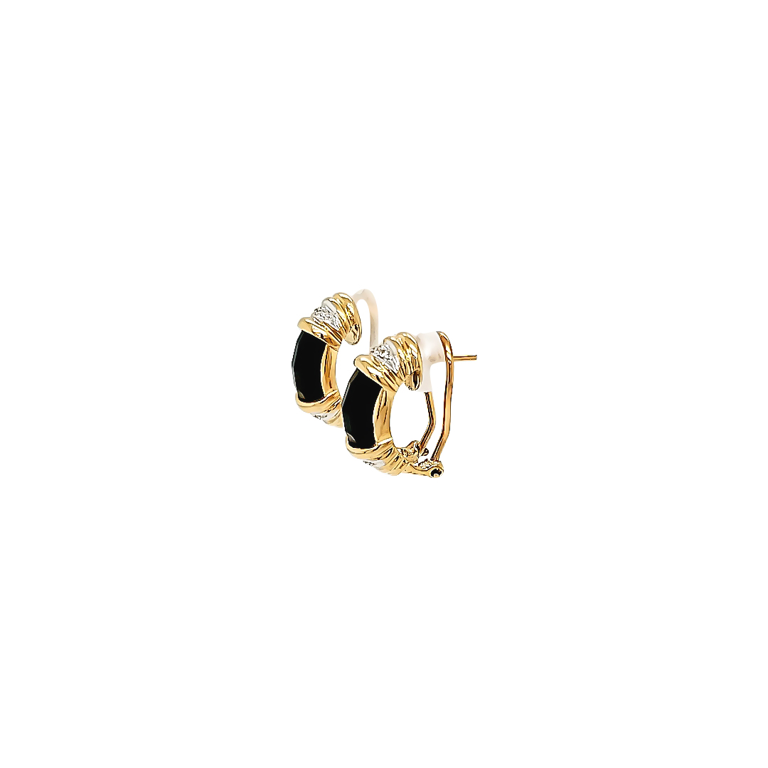 Onyx And Diamond Earrings - Image 2