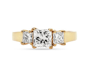 Princess Cut 3 Stones Ring