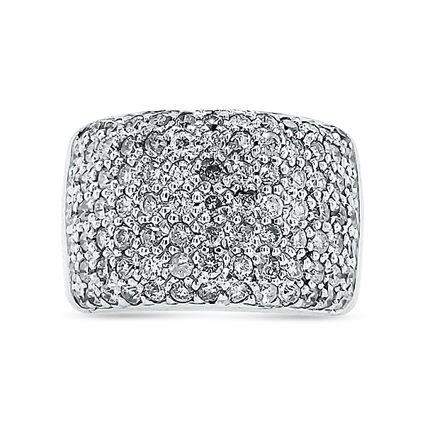 Wide Band 6 Rows Diamond Ring