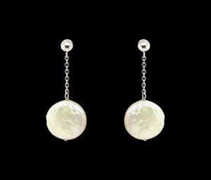 Coin Pearl Dangle Earrings