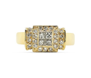 Princess Cut And Rounds Diamond Ring