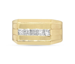 18Ky Gold With 5 Princess Cut Diamonds