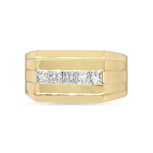 18Ky Gold With 5 Princess Cut Diamonds