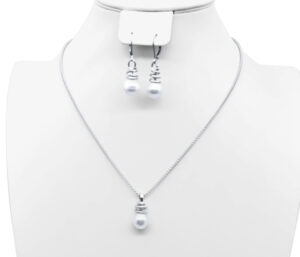 Pearl Necklace And Earring Set