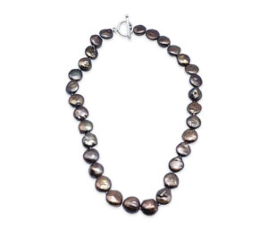 Baroque Chocolate Coin Pearl Necklace