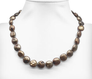 Chocolate Coin Pearl Necklace