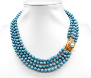 Natural Turquoise 4 Strand Custom Necklace