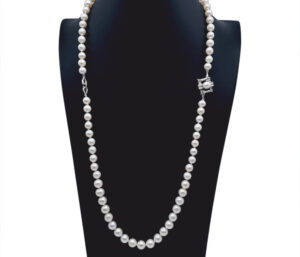 Japanese Akoya Pearl And Diamond Necklace
