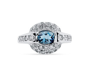 Old Mine Santa Maria Aquamarine And Diamond Ring