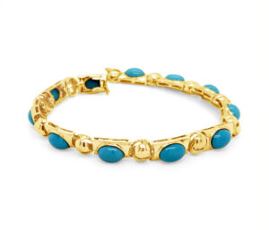 Turquoise And Gold Bracelet