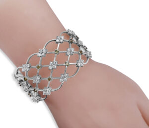 Russian Demantoid And Diamond Bracelet