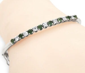 Diamond and Emerald Bangle Bracelet